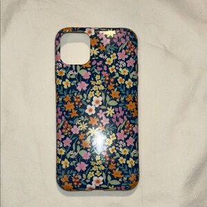 Floral Garden Phone Case - Black and Multicolor